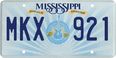 MS license plate MKX921