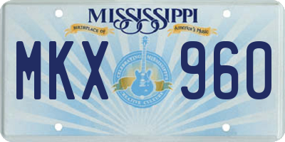 MS license plate MKX960