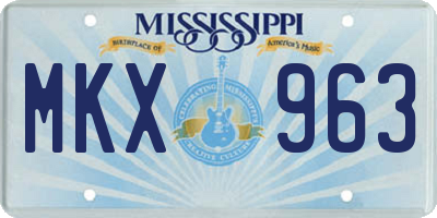 MS license plate MKX963