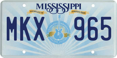 MS license plate MKX965
