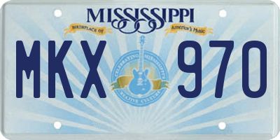 MS license plate MKX970