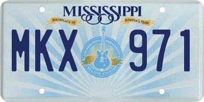 MS license plate MKX971