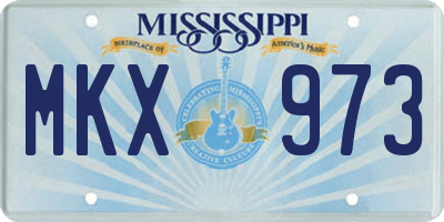 MS license plate MKX973