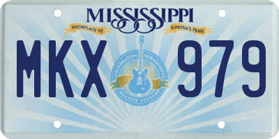 MS license plate MKX979