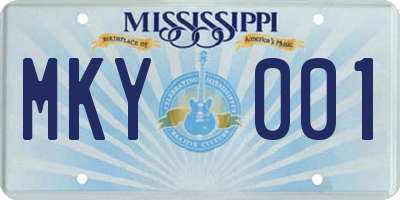 MS license plate MKY001