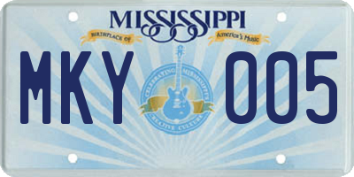 MS license plate MKY005