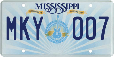 MS license plate MKY007