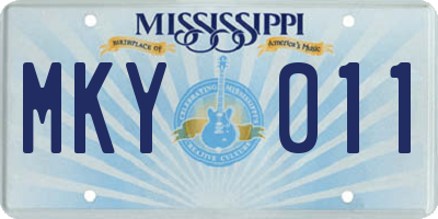 MS license plate MKY011
