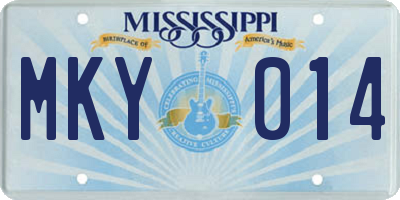 MS license plate MKY014
