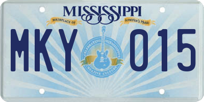 MS license plate MKY015
