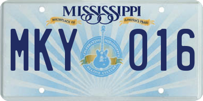 MS license plate MKY016