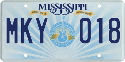MS license plate MKY018