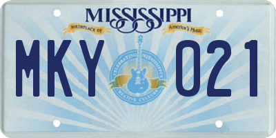 MS license plate MKY021