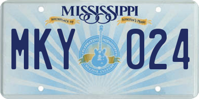 MS license plate MKY024