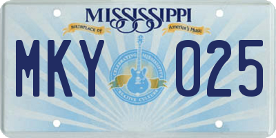 MS license plate MKY025