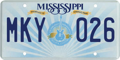 MS license plate MKY026