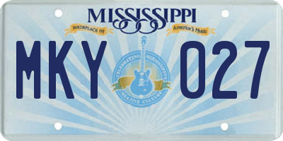 MS license plate MKY027