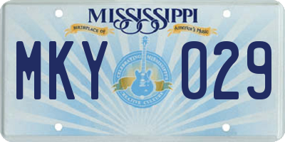 MS license plate MKY029