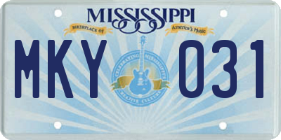 MS license plate MKY031