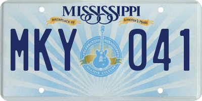MS license plate MKY041