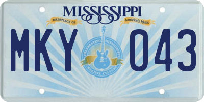 MS license plate MKY043