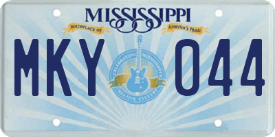 MS license plate MKY044