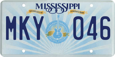 MS license plate MKY046