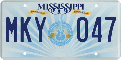 MS license plate MKY047