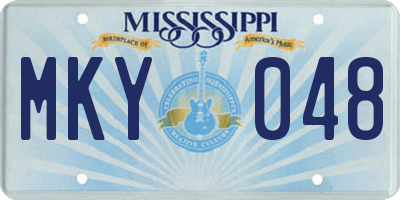 MS license plate MKY048
