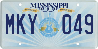 MS license plate MKY049