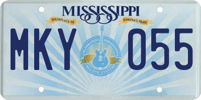 MS license plate MKY055