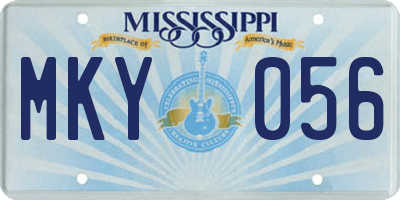 MS license plate MKY056