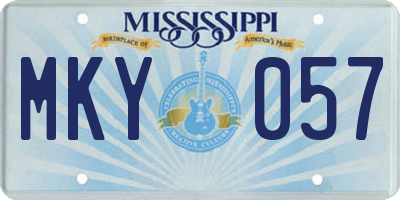 MS license plate MKY057
