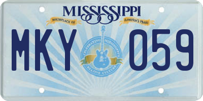 MS license plate MKY059