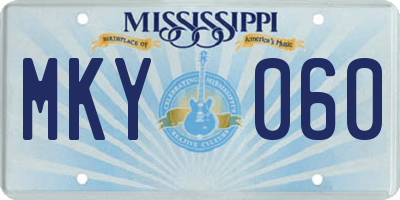 MS license plate MKY060