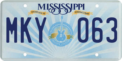 MS license plate MKY063