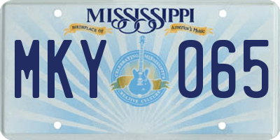 MS license plate MKY065