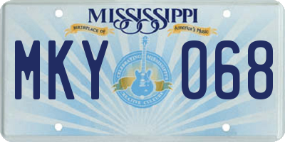 MS license plate MKY068