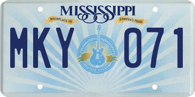 MS license plate MKY071