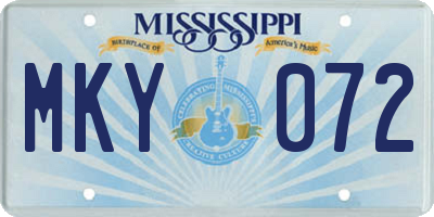 MS license plate MKY072