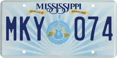MS license plate MKY074