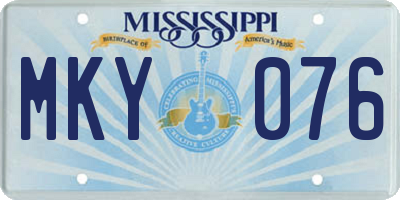 MS license plate MKY076