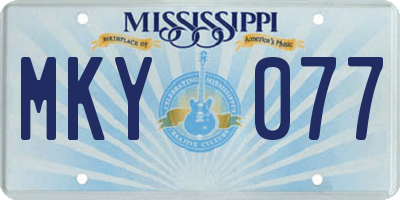 MS license plate MKY077