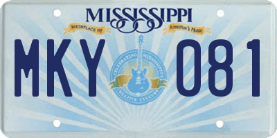 MS license plate MKY081