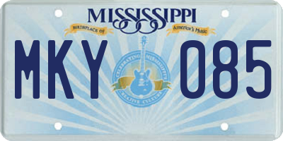 MS license plate MKY085