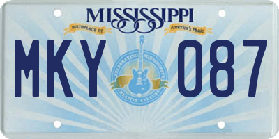 MS license plate MKY087
