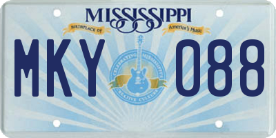 MS license plate MKY088