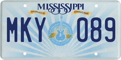 MS license plate MKY089