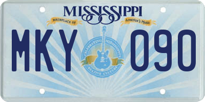 MS license plate MKY090