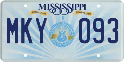 MS license plate MKY093
